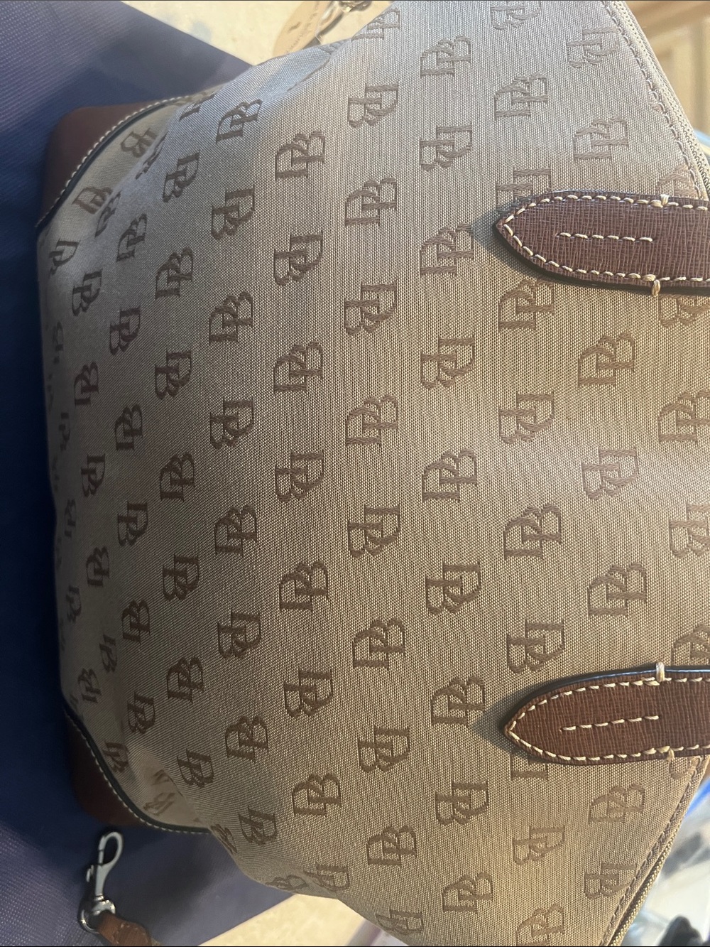 Dooney & Bourke Tan Monogram Satchel with Brown Zip Wallet - Picture 7 of 10